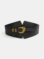 Metal Buckle Wide Elastic Waist Belt