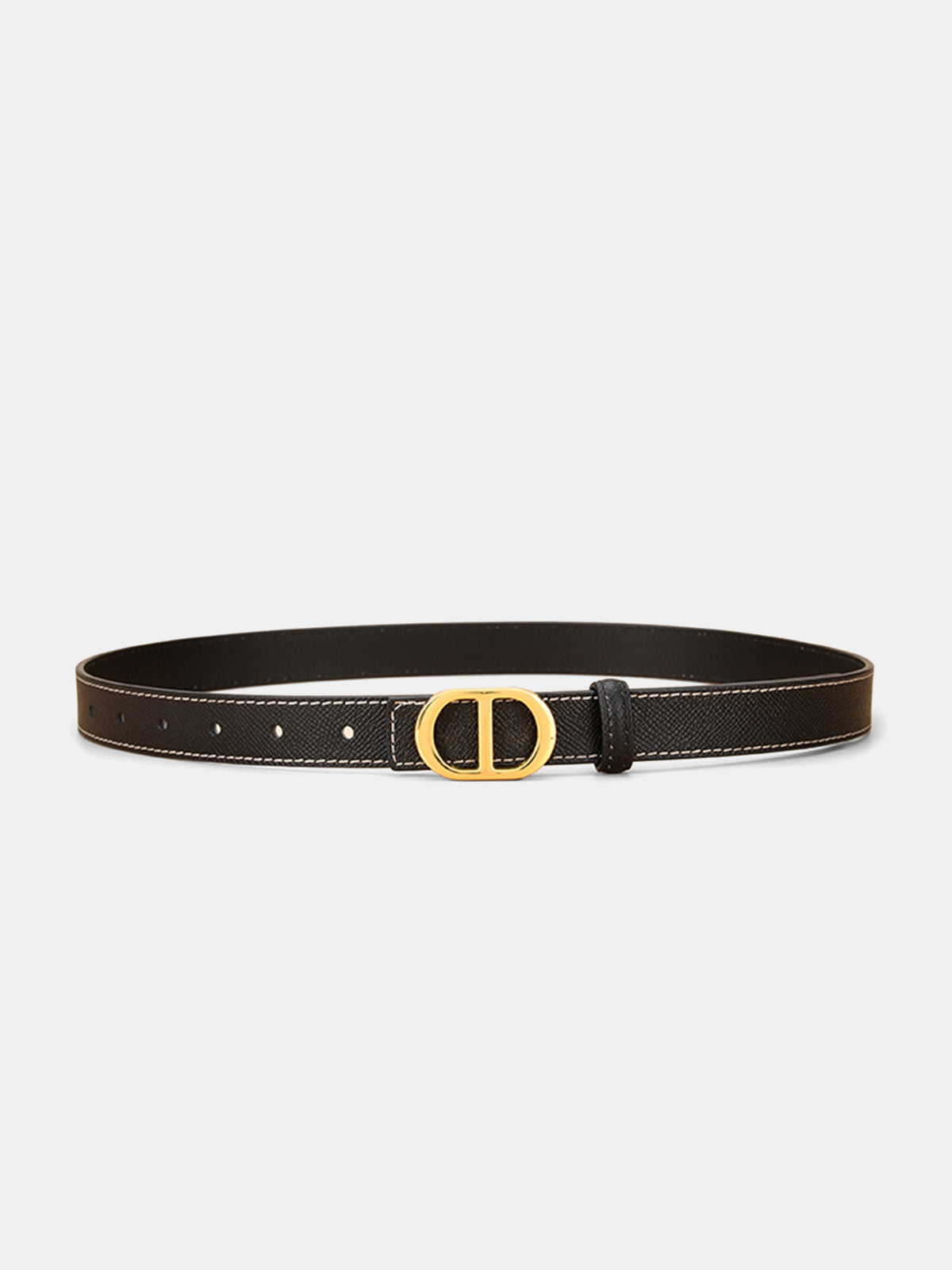 Metal Buckle Leather Thin Belt