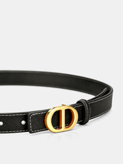 Metal Buckle Leather Thin Belt
