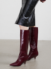 Pointed Toe Knee-High Boots