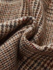 Belted High-Waist Houndstooth Tweed Shorts