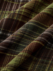 Plaid Chiffon Asymmetric Midi Skirt