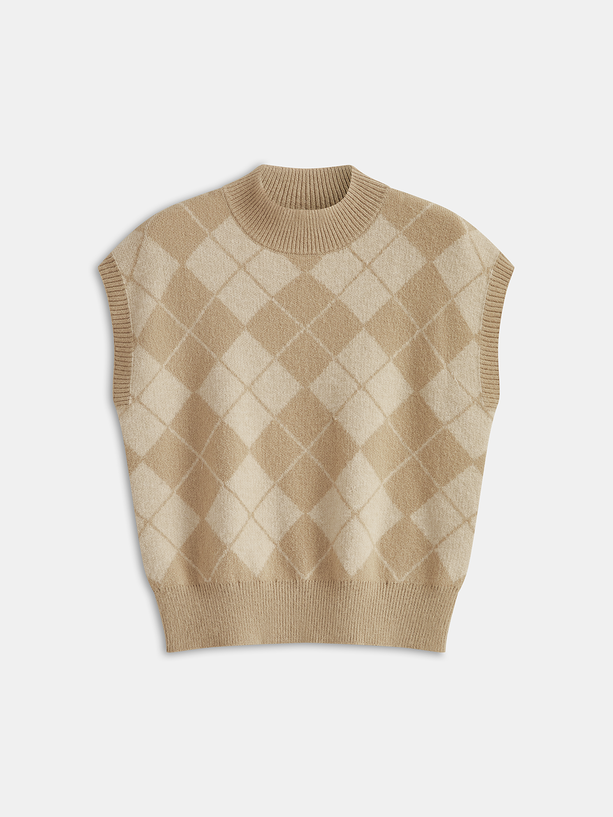 Argyle Knit Sleeveless Vest