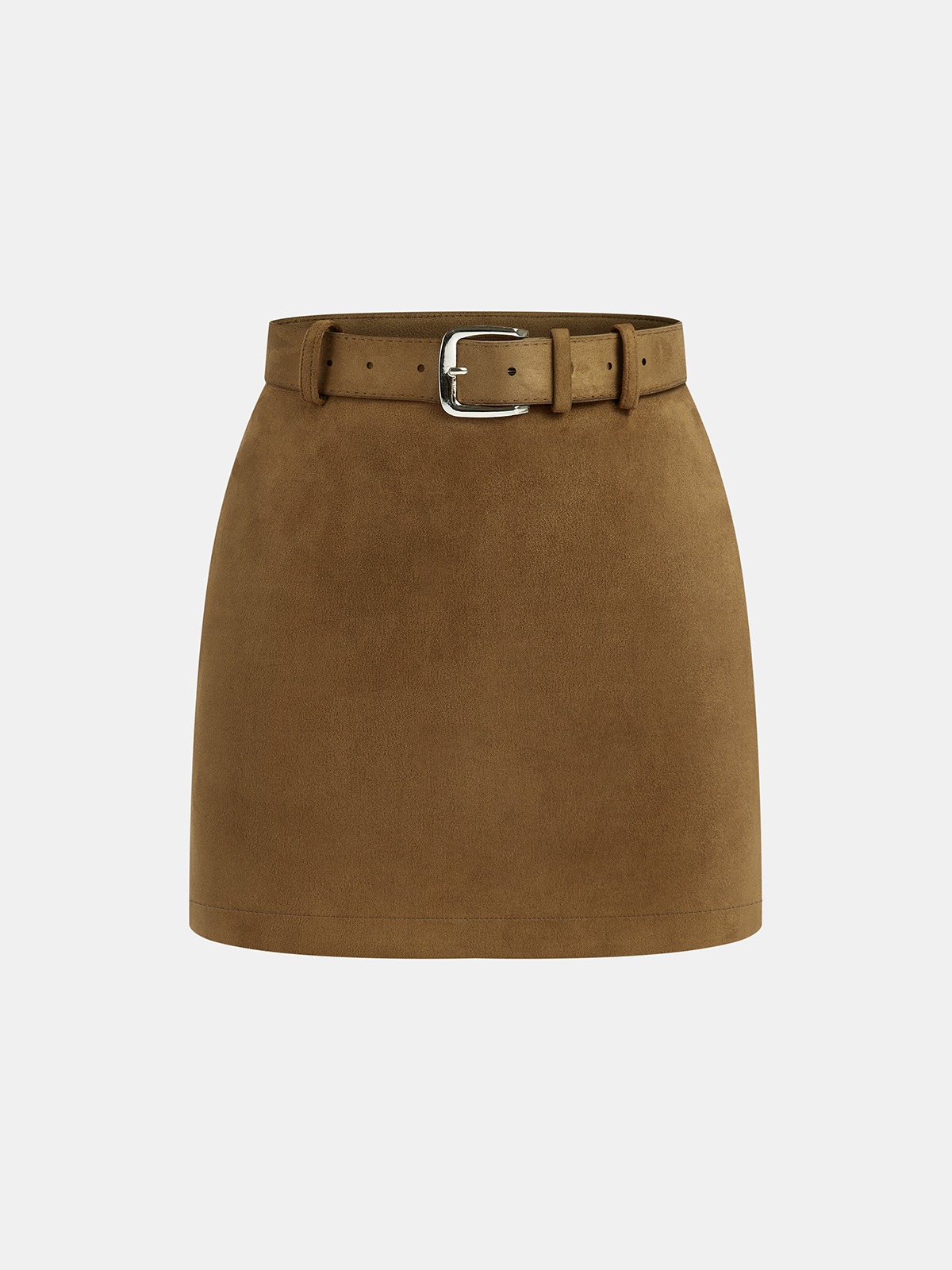 Belted Suede Mini Skirt