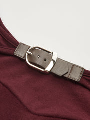 Bra-Free Buckle Detail Backless Long-Sleeve Bodysuit