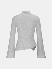 Ribbed Knit Top and Flared Pants Set