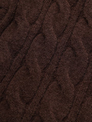 Cross-Front V-Neck Cable Knit Sweater