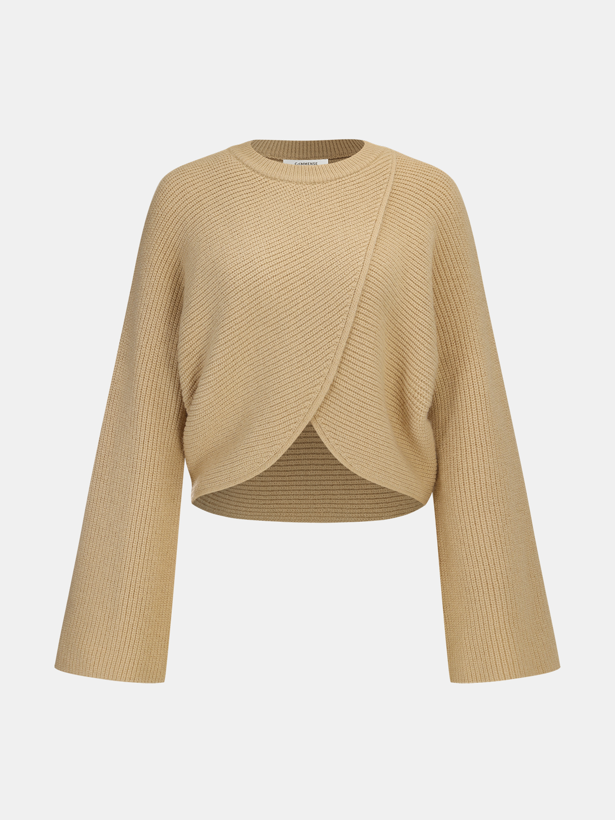 Asymmetric Wrap Knit Sweater