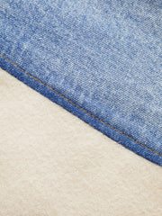 V-Neck Paneled Denim Cardigan