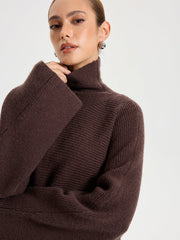 Turtleneck Knit Top and Maxi Skirt Set