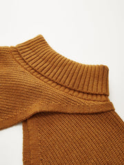 Turtleneck Overlay and Cami Top Knit Two-Piece Set