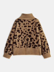 Leopard Print Fuzzy Knit Cardigan