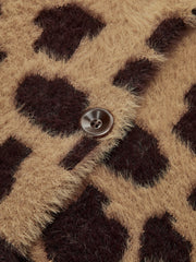 Leopard Print Fuzzy Knit Cardigan