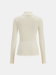 Mock Neck Ribbed Knit Top