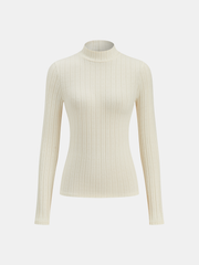 Mock Neck Ribbed Knit Top