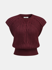 Sleeveless Cable Knit Vest