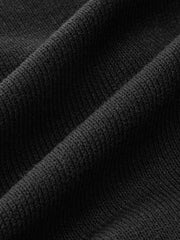 Faux Leather Panel Asymmetric Knit Top