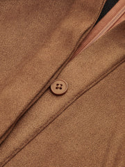 Flared Hem Suede Effect Shirt Dress