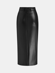Faux Leather Maxi Pencil Skirt