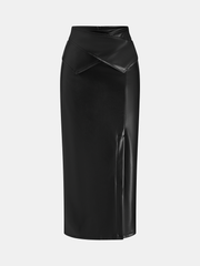 Faux Leather Maxi Pencil Skirt