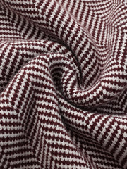 Cinched Waist Herringbone Sweater