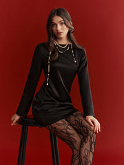 Bow Detail Satin Backless Mini Dress