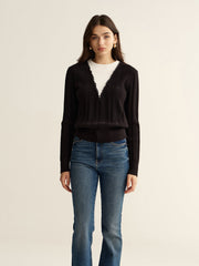 2 in 1 Lace Trim Two-Tone Sweater