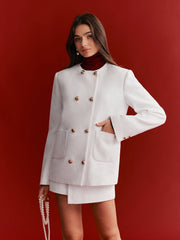 Metal Double-Breasted Tweed Blazer