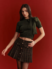 Bow Detail Knit Crop Top