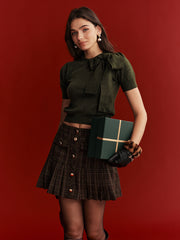 Bow Detail Knit Crop Top