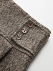 Herringbone Tweed Pleated Mini Skirt