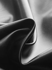 Lace Trim Faux Leather Mini Skirt