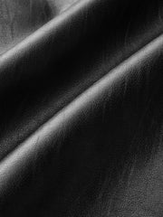 Belted Faux Leather Pleated Waist Maxi Skirt