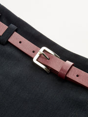 Belted Pleated Mini Skirt