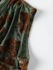 Floral Jacquard Ruched Sleeveless Top