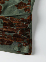 Floral Jacquard Ruched Sleeveless Top