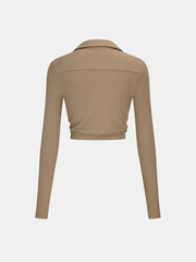 Knit Twisted Cropped Top and Skirt Set