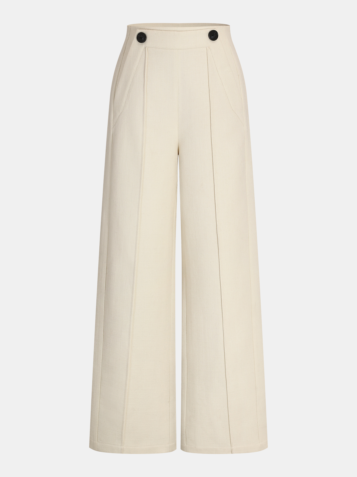 Mid-Waist Straight-Leg Pants