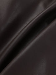 Tie Waist Faux Leather Wrap Shirt