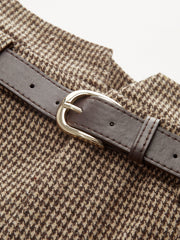 Belted Houndstooth Tweed Shorts