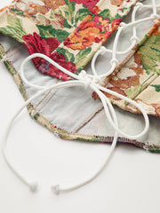 Lace Trim Lace-Up Back Corset Top