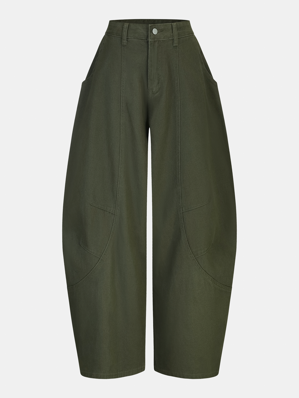 Mid-Waist Curved-Leg Pants