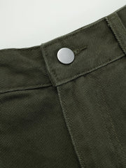 Mid-Waist Curved-Leg Pants