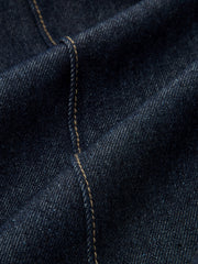 Contrast Waistband Denim Straight-Leg Pants