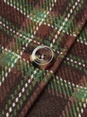 Collared Plaid Button-Front Coat