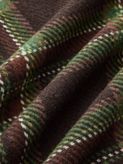 Collared Plaid Button-Front Coat