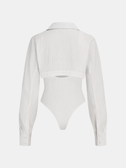 2 in 1 Collared Cotton-Blend Bodysuit