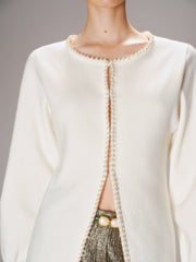 Pearl Trim Knit Cardigan