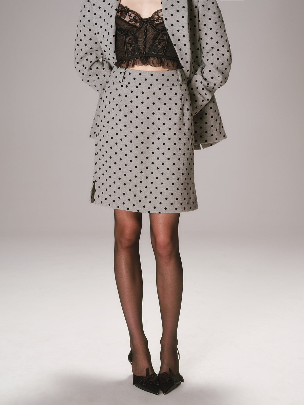 Polka Dot A-Line Mini Skirt