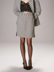 Polka Dot A-Line Mini Skirt